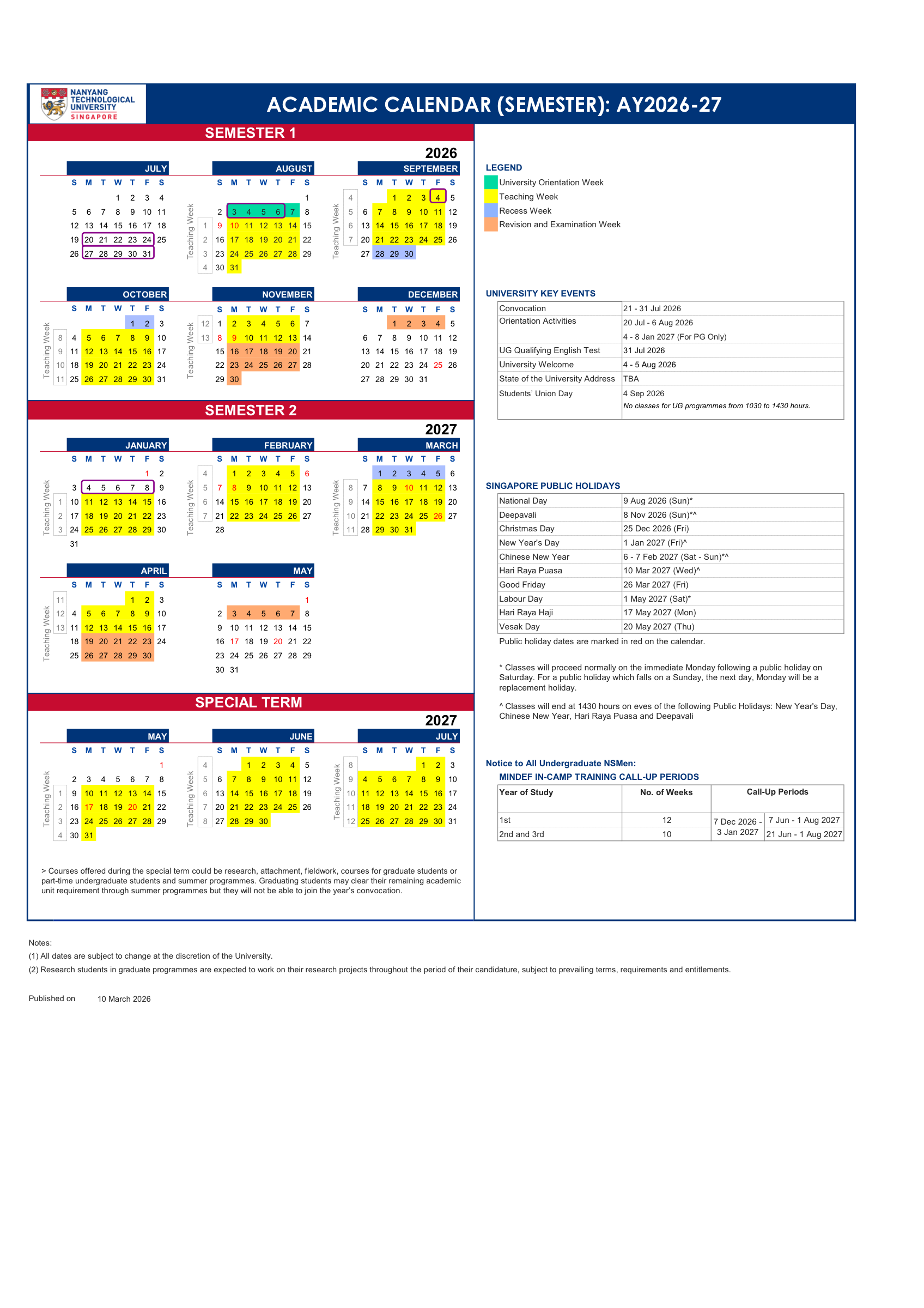 DARE Lab Course Schedule AY2026-27